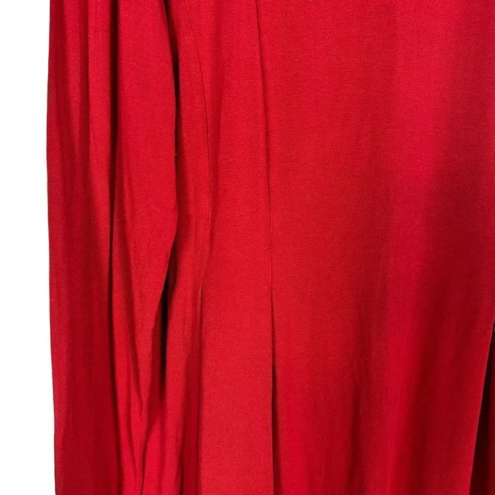 J Jill Wearever Collection Women’s Red Pleated Stretch Tunic Top Size M
